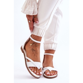 Naisten vetoketjulliset varvastossut, litteät sandaalit, valkoinen Rise Up! 1