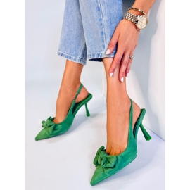 Shirley Green avoimet kantapääpumput vihreä 2