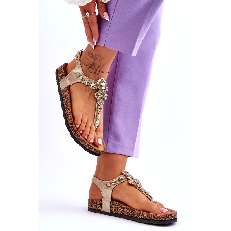 Varvassandaalit Cork Platform Golden Naomi kultainen 4