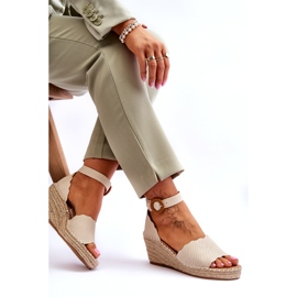 Evento Leather Wedge Sandaalit Comfort Shoe Beige Verola 5
