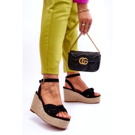 Naisten kiila sandaalit musta Kendall 2