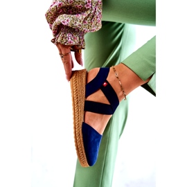 Naisten mokkanahkainen Espadrilles Big Star JJ276037 laivastonsininen 3