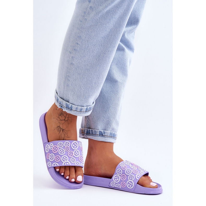 Naisten tossut hymiöillä Purple Cosette violetti 1