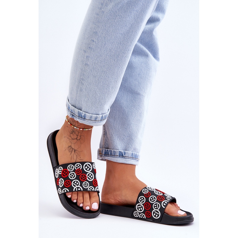 Naisten tossut hymiöillä Musta Cosette 1