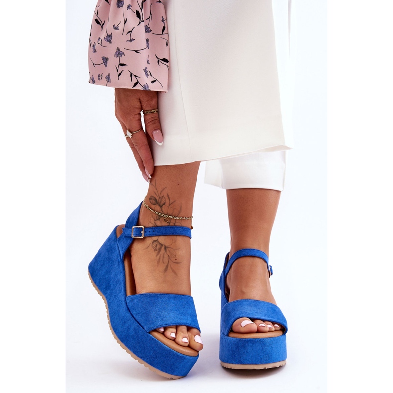 Naisten mokkanahkasandaalit Sininen Lydia 1