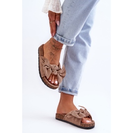 Vakosamettikorkkitossut Tumma beige Summertime 2