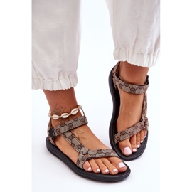 Naisten kuviolliset urheilusandaalit Ruskeat Ultimate 2