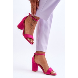 Fuchsia Madame Suede korkeakorkoiset sandaalit vaaleanpunainen 5