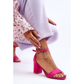 Fuchsia Madame Suede korkeakorkoiset sandaalit vaaleanpunainen 1