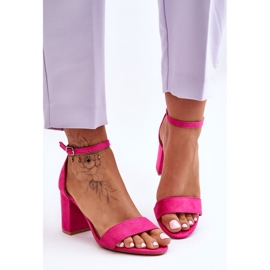 Fuchsia Madame Suede korkeakorkoiset sandaalit vaaleanpunainen 3