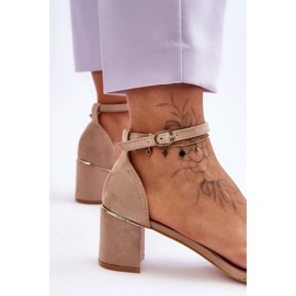 Sandaalit vakaalla kantapäällä beige Palermo 2