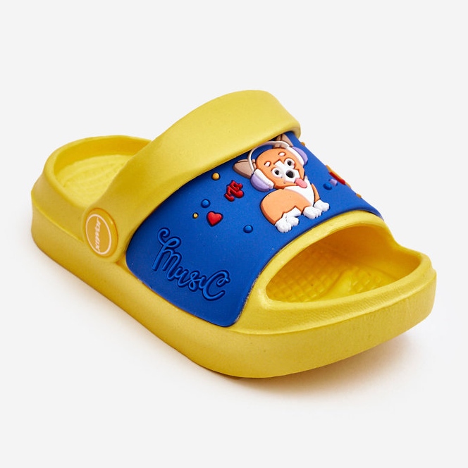 WJ1 Kevyet lasten varvassandaalit, joissa koirakuvio Keltainen Rico 1