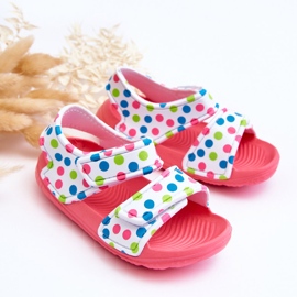 Vaaleanpunaiset Vaaleankuvioidut lasten sandaalit Vaaleanpunainen ja valkoinen Malaga 2