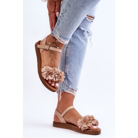 Naisten sandaalit kangaskukat Beige Fiori 2
