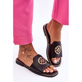 Naisten klassiset tasakorkoiset sandaalit, musta Larotte 1