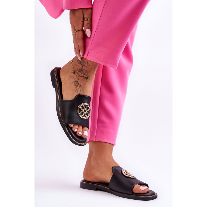 Naisten klassiset tasakorkoiset sandaalit, musta Larotte 2