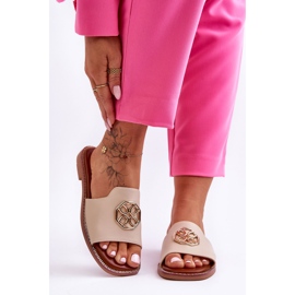 Naisten klassiset tasakorkoiset sandaalit beige Larotte 1