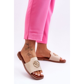 Naisten klassiset tasakorkoiset sandaalit beige Larotte 2
