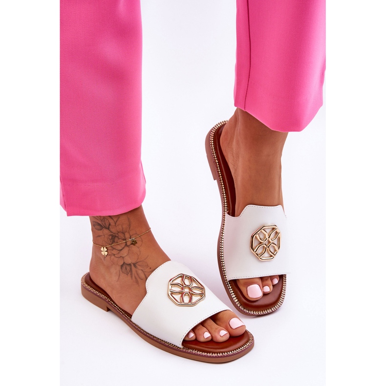 Naisten klassiset tasakorkoiset tossut, valkoinen Larotte 1