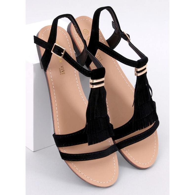 Corbin Mustat hapsuiset sandaalit 1 Corbin Mustat hapsuiset sandaalit 1