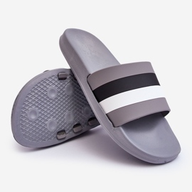 WJ1 Harmaa Vision miesten raidalliset tossut 2