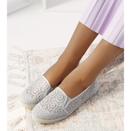 HJ1709 Harmaat Openwork Slip-On lenkkarit 1