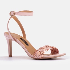 Marco Shoes Sandaalit, joissa punottu olkahihna vaaleanpunainen 1