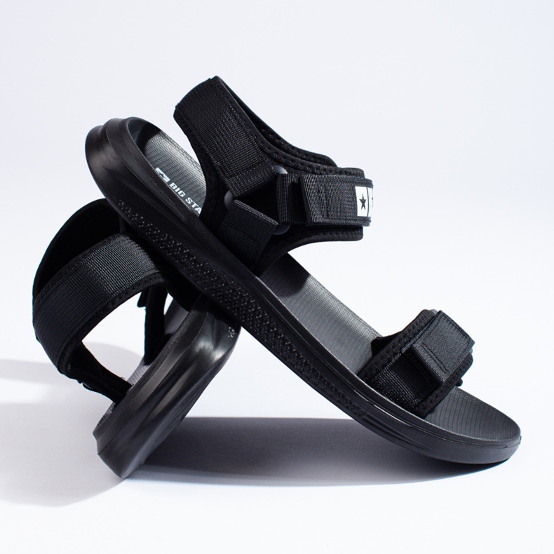 Big Star HH174842 miesten mustat sandaalit 2