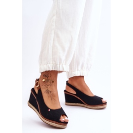 Naisten klassiset kiila sandaalit musta Katie 1