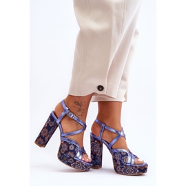 Nahkakorkokengät Sandaalit Maciejka 06084-17 laivastonsininen 1