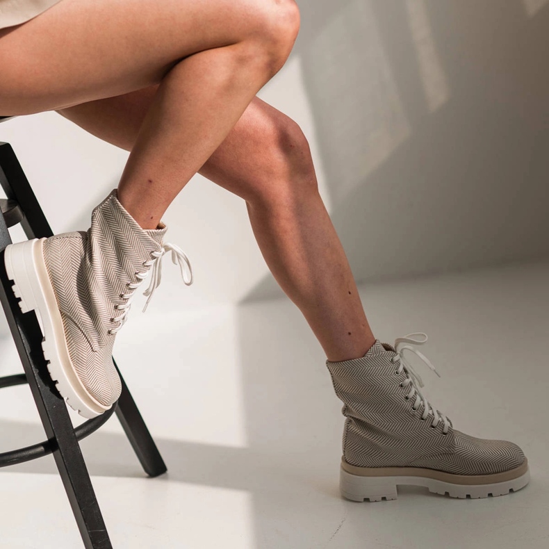 Marco Shoes Luonnonpuuvillakengät saappaat beige 1