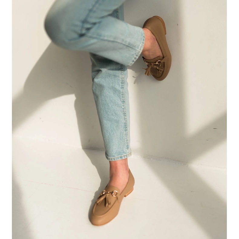 Marco Shoes Nahkaiset hapsut beige 1