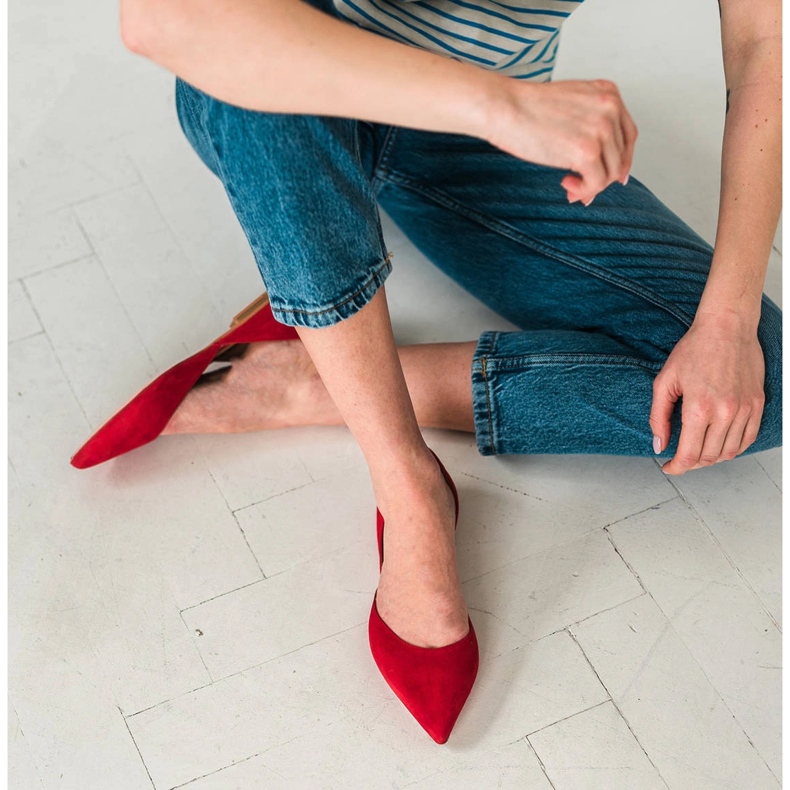 Marco Shoes Balettitassut kantapäällä punainen 1