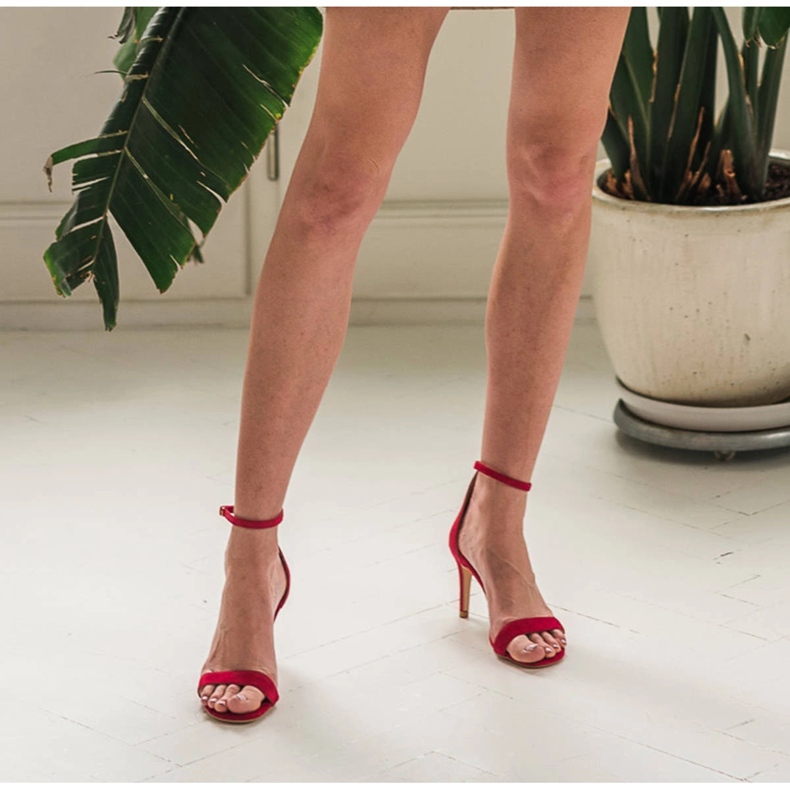 Marco Shoes Tyylikkäät sandaalit luonnollisesta mokkasta punainen 1