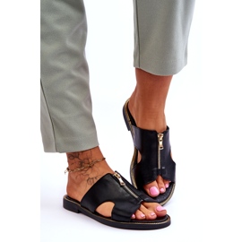 Lemar Naisten tossut koristeellisella vetoketjulla, musta Clarence 2