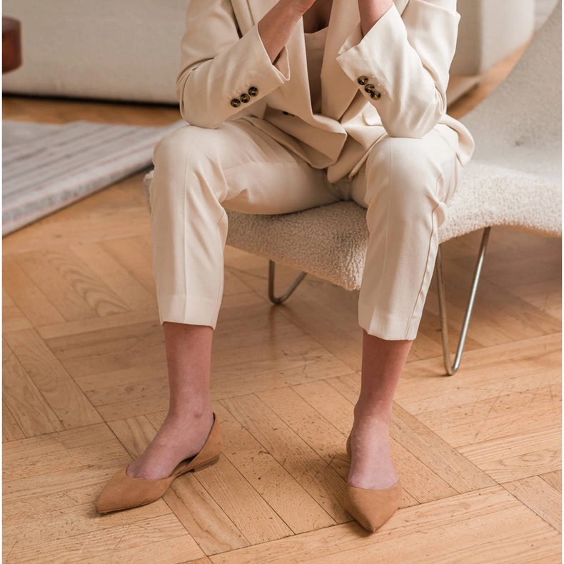 Marco Shoes Balettitassut kantapäällä ruskea 1