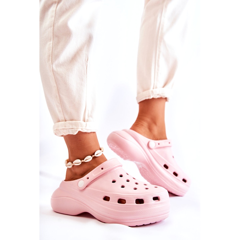 Naisten vaahtotossut Crocs Pink Coline vaaleanpunainen 3