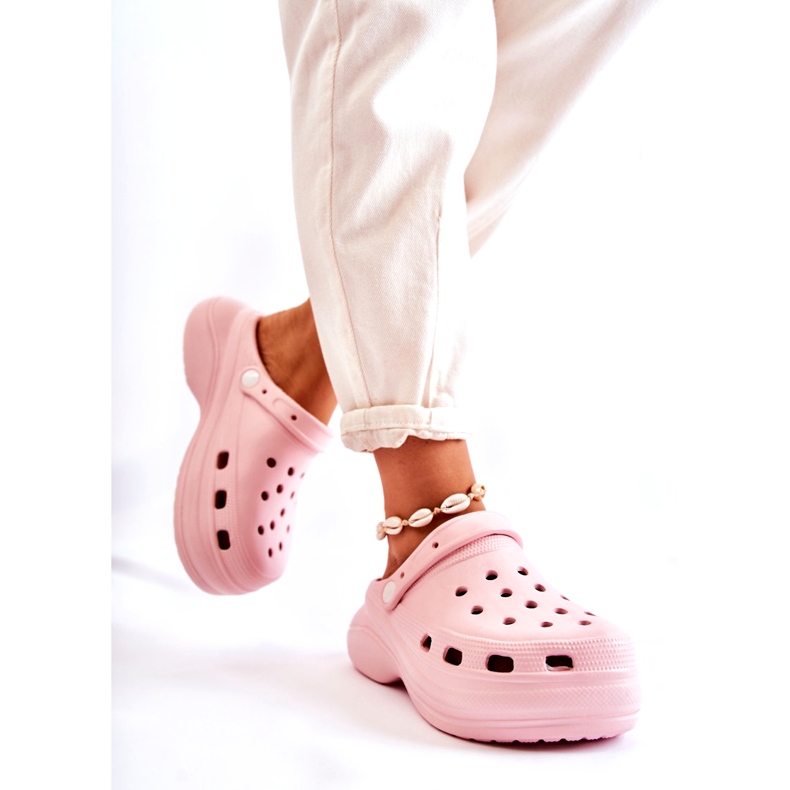 Naisten vaahtotossut Crocs Pink Coline vaaleanpunainen 2