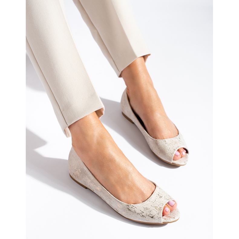 Naisten kultaiset Shelovet-baleriinat kultainen 1