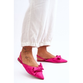 Naisten slip-On ballerinat, joissa on rusetti fuksia-nadine vaaleanpunainen 1
