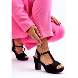 Felicia Mustat mokkanahkaiset korkeakorkoiset sandaalit 2