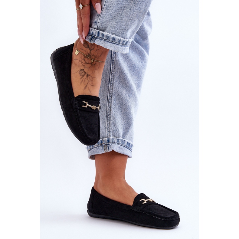 Naisten klassiset mokkanahkaiset loaferit, musta Corinell 2