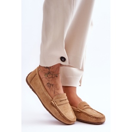 Naisten mokkanahkaiset Camel Loafers ruskea 1