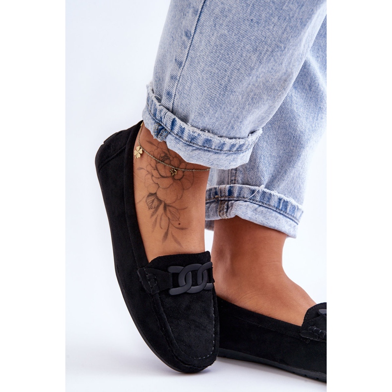 Naisten muodikkaat mokkanahkahousut, musta Rabell 2