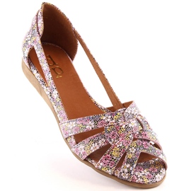 Naisten nahkaiset sandaalit, monivärinen Dolce Pietro FW195 2