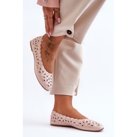 PE1 Naisten harjakattoiset kiiltävät ballerinat Pink Visionary vaaleanpunainen 1