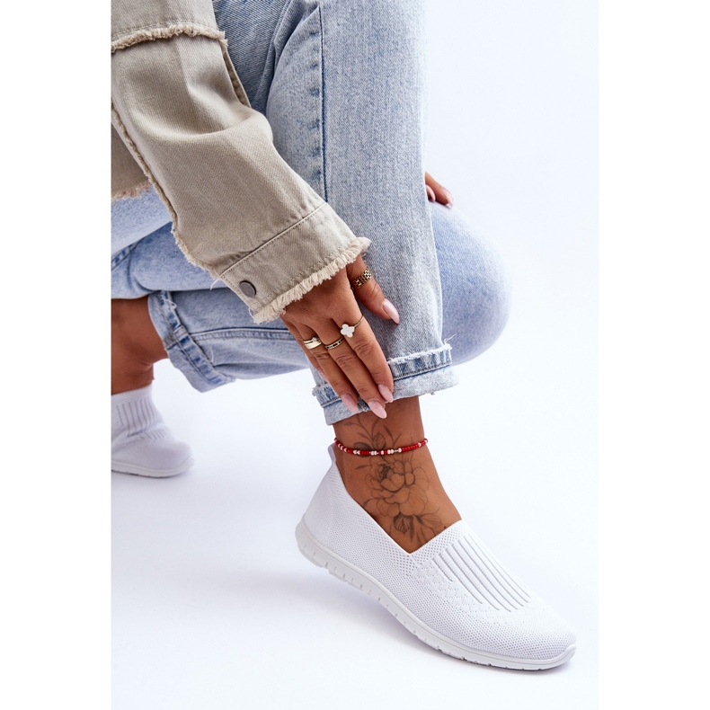 PE1 Naisten Slip-On lenkkarit Valkoinen Lento 2