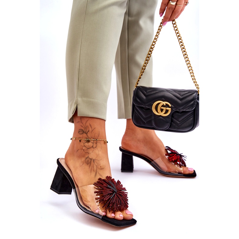 Naisten läpinäkyvät korkokengät S.Barski KV-AP658-1 Musta 3