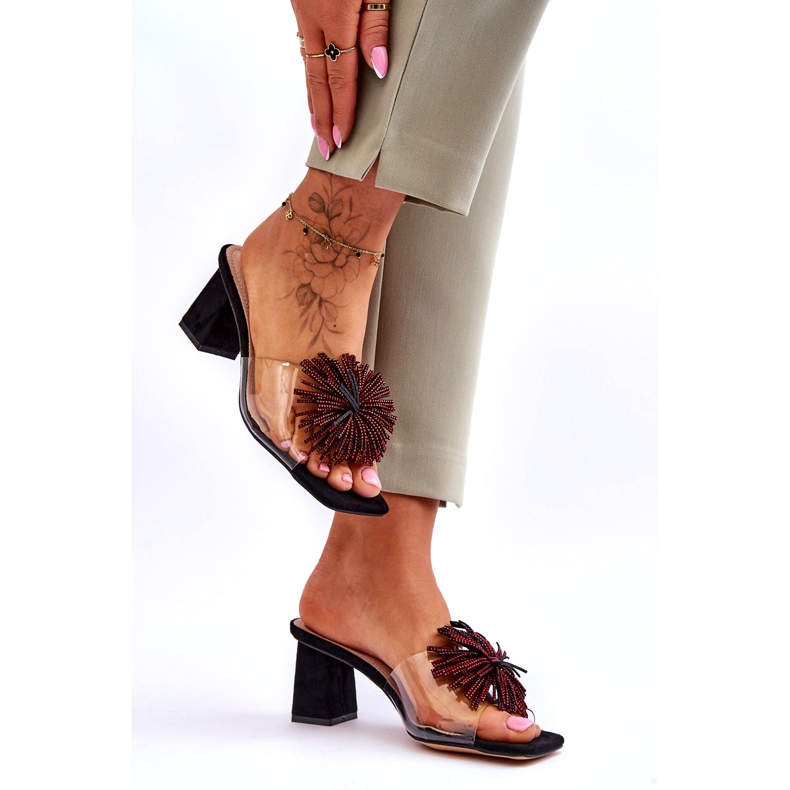 Naisten läpinäkyvät korkokengät S.Barski KV-AP658-1 Musta 4