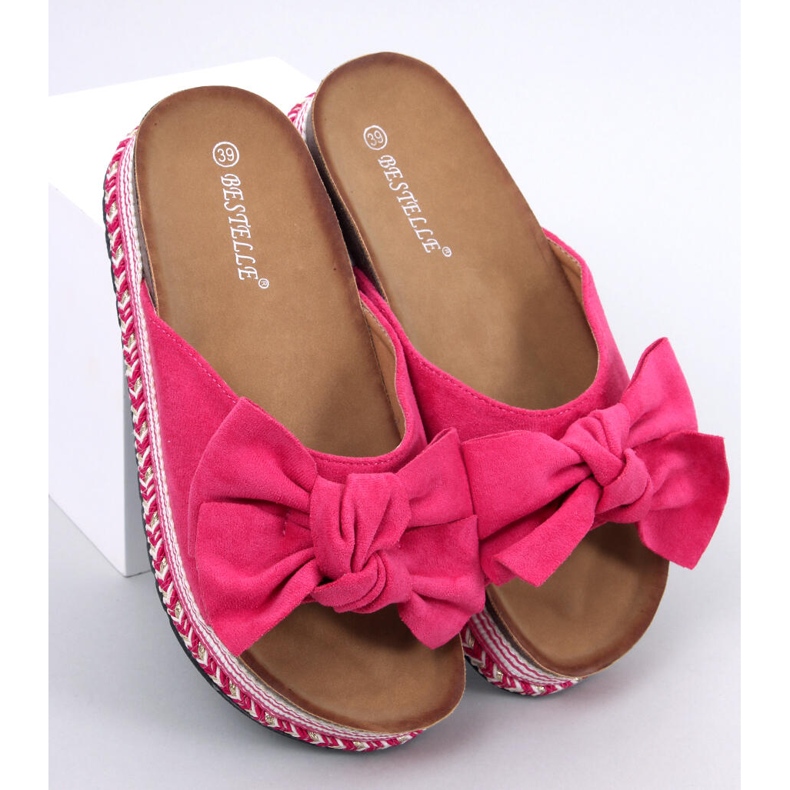 Delair Fuchsia korkeapohjaiset rusettitossut vaaleanpunainen 1